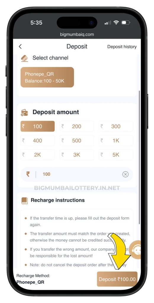 big-mumbai-deposit-page